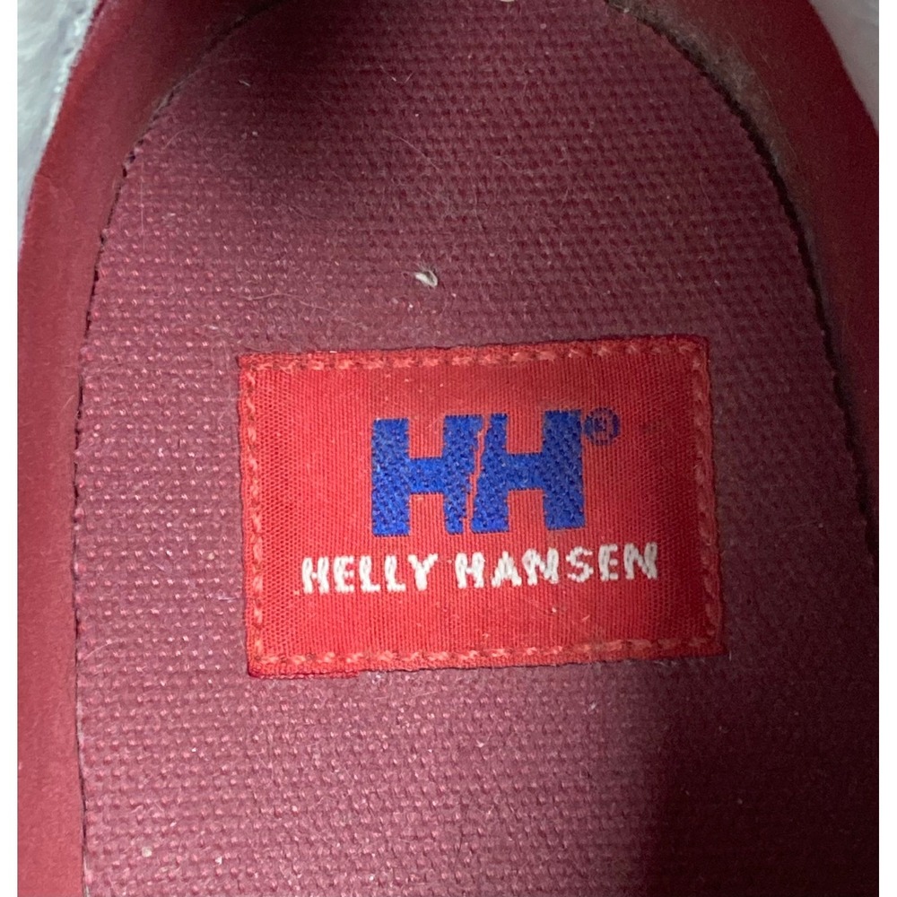 Helly Hansen Mens Burgundy Canvas Low Top Sailing Boat Shoes HH Logo Sneaker - Picture 7 of 9